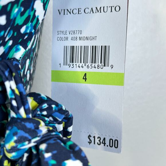 Vince Camuto Wrap-Tie One-Piece Swimsuit 408 Midnight V28770 Women's 4 NWT - Picture 3 of 9
